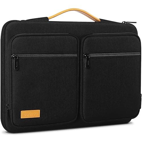 Image of DOMISO 14 Inch Laptop Sleeve for MacBook Pro 14 & Air M1/M2/M3/M4, Slim Water-Resistant Case with Handle, 360° Protective Bag for Travel & Business, Black