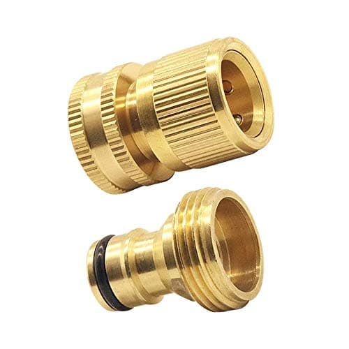 Image of Tesmotor Garden Hose Nozzle Connect Kit, 3/4 inch Female Thread Tap Connector & Male Thread Brass Quick Connector(1 Pair)