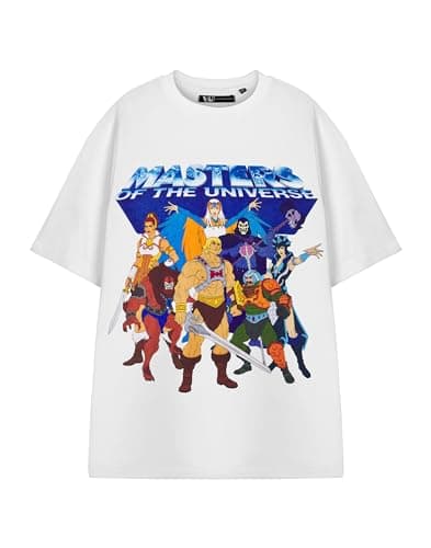 Image of Masters of the Universe Mens T-Shirt | Adults Short Sleeve Graphic Tee in Black | Sword & Planet Cartoon Series Apparel Top