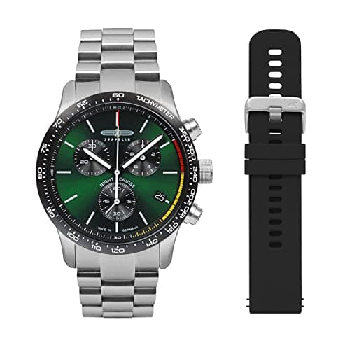 Image of Zeppelin Night Cruise Mens Analogue Quartz Watch with Stainless Steel Bracelet 7288M-4