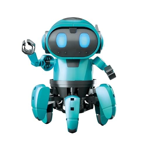 Image of CONSTRUCT & CREATE Tobbie the Self-Guiding AI Robot Build Your Own STEM Kit Blue