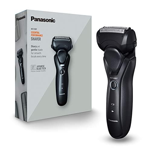 Image of Panasonic ES-RT37-K503 Men's Minimalist Black Wet & Dry Rechargeable Electric Shaver with Flexible Rotating Head and Stainless Steel Foil Blades