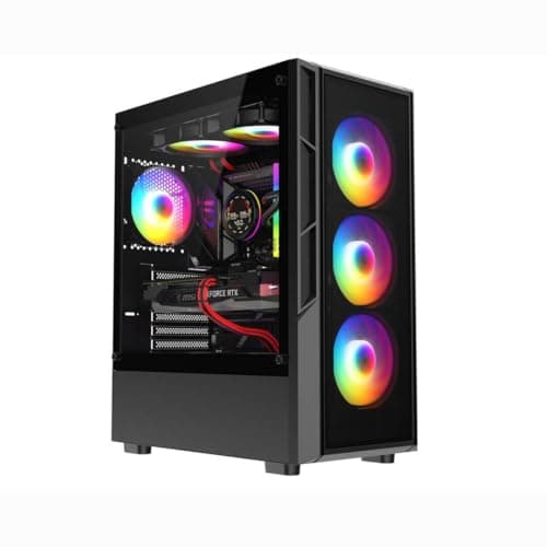 Image of ASC Intel Core i7 Gaming Tower • GT730 2GB Graphics Card • 16GB RAM • 256GB SSD+1TB HDD • 500W 80+ PSU • Black 6 Fan RGB Gaming Case • WIFI • Windows 11