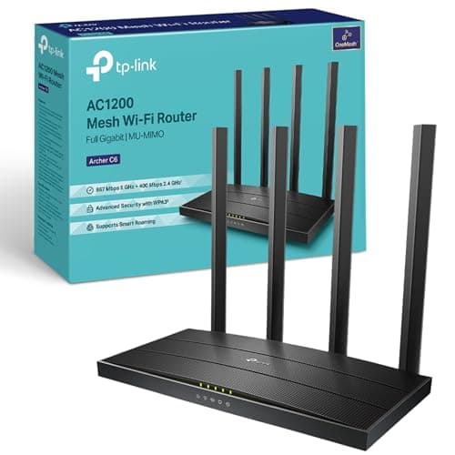 Image of TP-Link AC1200 Wireless Dual Band Full Gigabit Wi-Fi Router, Wi-Fi Speed Up to 867 Mbps/5 GHz + 300 Mbps/2.4 GHz, 4+1 Gigabit Ports, Dual-Core CPU, Parental Control, Easy Setup (Archer C6)