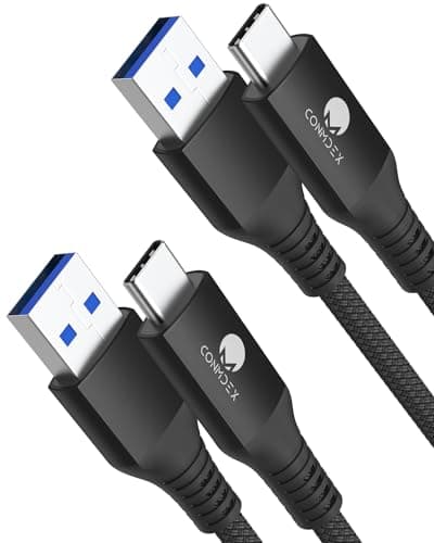 Image of CONMDEX [Upgrade 2Pack USB C Cable UP to 10Gbps USB C 3.1 Gen2 USB A Android Auto Cable 3A Fast Charging Sync Data Transfer Cord for Samsung Galaxy S24/S23/S22/S21 Note 20/10 Tab S9 Pixel 9-1M Black