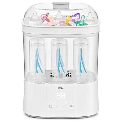 Image of Bear Steriliser for Baby Bottles, Electric Steam Baby Bottle Steriliser and Dryer, All-in-One Steriliser 2 Layers Large for Baby Bottles, Parts & Other Newborn Essentials - HEPA Filtration