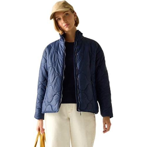 Image of Regatta Womens Carlotte Quilted Jacket Water Repellent Insulated Walking Hiking Coat 16 Navy