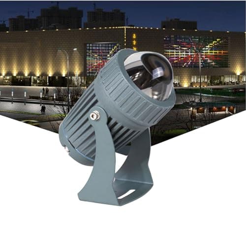 Image of RNNYWDRQ 10W LED Beam Spotlight - Rotation Spot Lights, Long Range LED Floodlights, IP65 Waterproof Wall Washer Light, Narrow Beam Spotlight, Outdoor Architectural Landscape Lighting(White,12V)