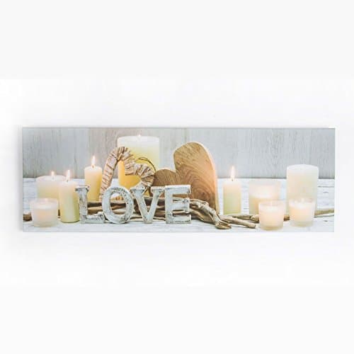 Image of Love Led Light Up Printed Canvas Wall Art