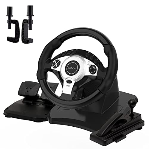 Image of DOYO Gaming Steering Wheel with Pedals, Racing Wheel with 270/900° Rotation, Dual-Motor Vibration & Gear Shifter for Xbox One, Xbox Series X|S, PS4, PS3, PC, Switch, Xbox 360 – Driving Car Simulator