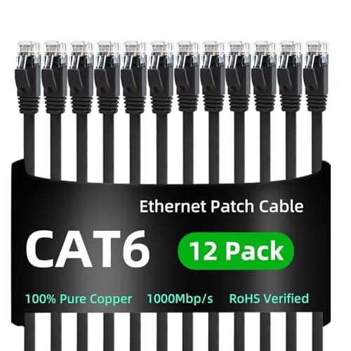 Image of Yauhody Cat 6 Ethernet Cable 0.5m 12Pack,STP Shield Short Cat6 Cable with TIA/EIA 568-C.2 Standard,Snagless High Speed Gigabit Internet Network LAN Patch Leads-0.5m 12Pack