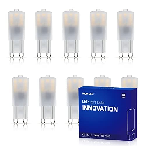 Image of WOWLED G9 LED Bulb, Cool White, 3W Replace 25W Halogen Bulb, Pack of 10, Non Dimmable LED Lamp Light Bulbs, 6000K 360°Beam Angle AC230-240V, Home Indoor Lighting