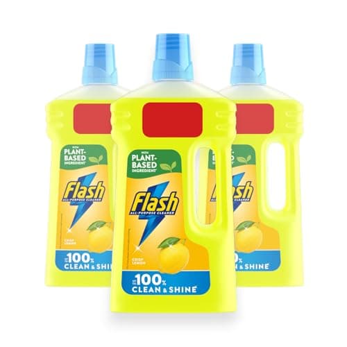 Image of Flash All Purpose Floor Cleaner Liquid Fresh LEMON Scent, 1L (Pack of 3)