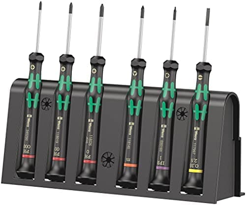 Image of Wera 05030181001 2050/6 PH/TX IRP/SL/M Kraft form Micro Screwdriver Set, Black/Green