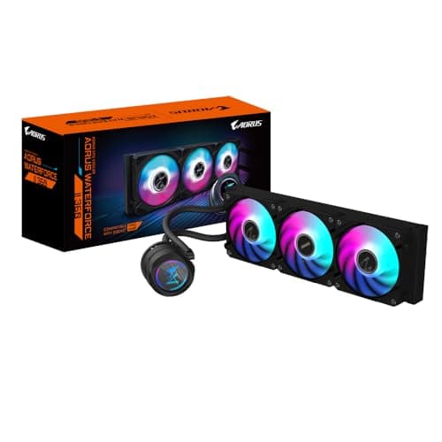 Image of GIGABYTE AORUS WATERFORCE II 360 AIO Liquid CPU Cooler- 3x120mm ARGB Fans, slide-in interlocking mechanism, DAISY-CHAIN, Intel LGA 1851 and AMD AM5 Compatible