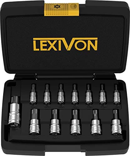 Image of LEXIVON Tamper Proof Torx Bit Socket Set, Premium S2 Alloy Steel | 13-Piece Security Star T8 - T60 Set | Enhanced Storage Case (LX-146)