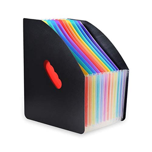 Image of KXF Expanding File Folder 13 Pockets Plastic A4 Concertina Expandable File Organiser Desk Filing Storage Box Self-Standing Portable Accordion Filing Holder Home Office Documents Portfolio Folders