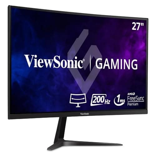 Image of ViewSonic VX2718-PC-MHD 27-inch 1080p HD Curved Gaming Monitor, 165Hz, 1ms, Dual Integrated Speakers, Adaptive Sync, DisplayPort, 2x HDMI, for Home Entertainment and Gaming