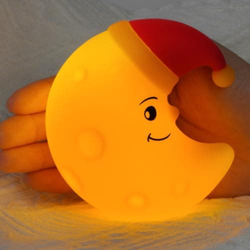 Image of HOTUT Night Light for Kids Bedroom, Baby Night Light USB Rechargeable, Dimmable Moon Lamp Cute Silicone Kids Lamp, Magnetic Toddler Nightlights Nursery Decor, for Children Women Teen Girls Gift