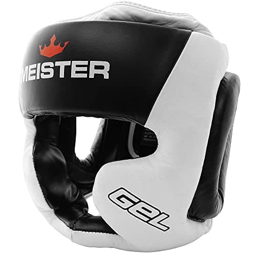 Image of Meister Gel Full-Face Training Head Guard for MMA, Boxing & Muay Thai - White/Black - Large/X-Large