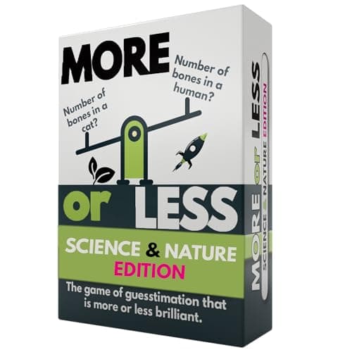 Image of More or Less Science & Nature Edition Card Game | 2 Players + | Travel & Pocket Card Game for Kids, Teens & Adults | Play Anywhere