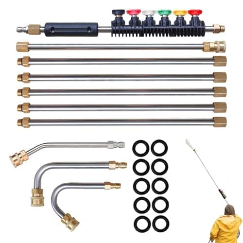 Image of Nevalerra Gutter Cleaner Extension Rod, Gutter Cleaner Tools From Floor - Telescopic Pressure Washer Rod Set | 4000PSI Pressure Washer Telescopic Rod, Ten Piece
