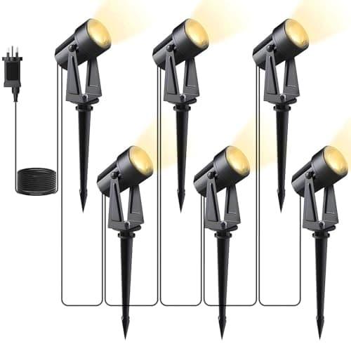 Image of Svater Garden Spotlights Mains Powered, 20m 6-in-1 LED Landscape Lights 6 * 2W Warm White 3000K 27V IP65 Waterproof Outdoor Garden Lights Pathway Lighting for Lawn Yard, Patio,Driveway,Party