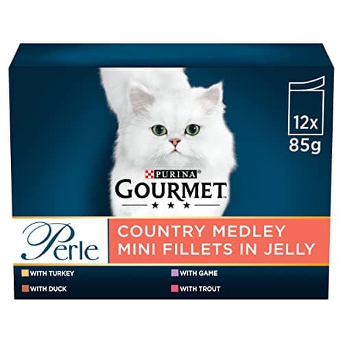 Image of GOURMET Perle Country Medley Mini Fillets in Jelly Wet Cat Food 12x85g (Pack of 4)
