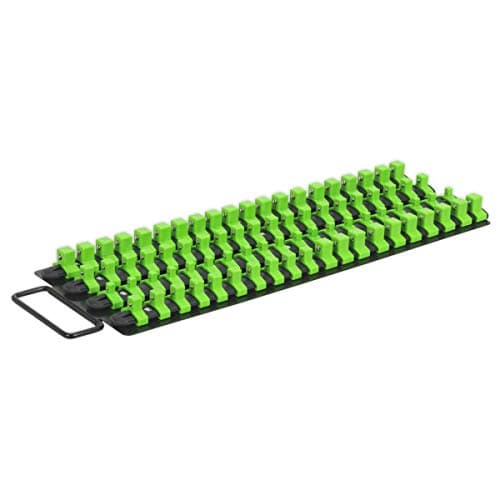 Image of Sealey AK27051HV Hi-Viz Green - Socket Rail Tray 1/4" 3/8" 1/2" Dr - 80 Clips