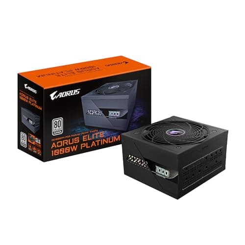 Image of Gigabyte AORUS ELITE P1000W 80 Plus Platinum Fully Modular PCIe 5.1 Power Supply Unit, ATX 3.1, 12V-2x6 GPU Connector, Flat Cables, 10 Year Warranty