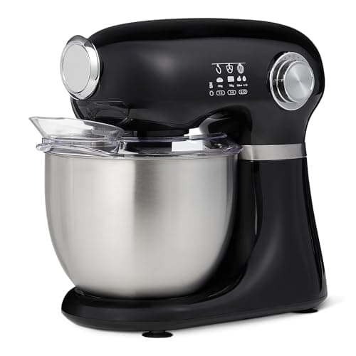 Image of Amazon Basics Stand Mixer, Dough Blender, 5L Bowl with 12 Speed with Pulse, 1000W, Black