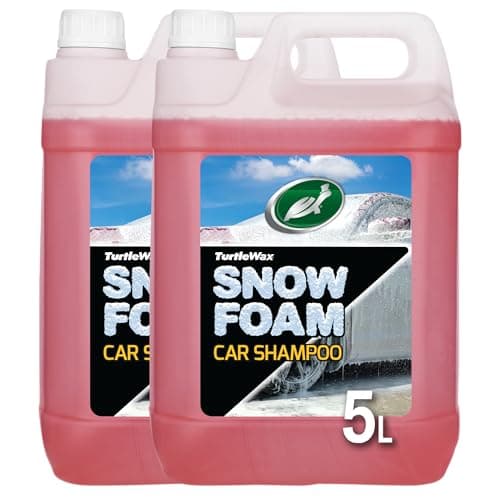 Image of Turtle Wax Snow Foam, Thick, PH balanced Car Shampoo. 5L, Pack of 2, Cherry Scented, Streak Free Formula Safe for All Paint, Tyres, Wheels and Trim, Perfect for Overall Car Cleaning
