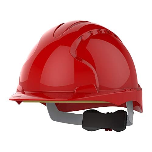 Image of JSP EVO3 Safety Helmet Hard Hat - Non-Vented - Red - Wheel Ratchet Adjustment - Comfortable Adjustable Fabric Harness - Lightweight - For Construction, Electrical & Industrial - EN397, EN50365