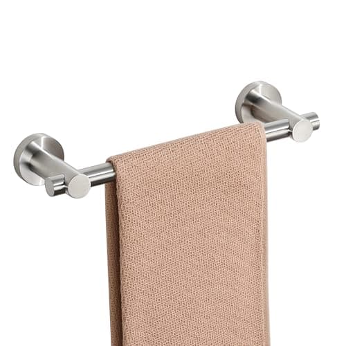 Image of SAYAYO Towel Rail Wall Mounted 30CM Hand Towel Holder SUS304 Stainless Steel Bathroom Small Towel Rack, Round Style, Brushed Nickel