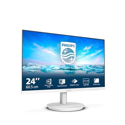Image of Philips 241V8AW - 24" FHD Monitor with inbuilt Speakers (1920x1080, 75 Hz, VGA, HDMI) White