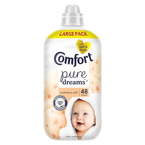 Image of Comfort Pure Dreams Cashmere Soft Fabric Conditioner Dermatologist-Recommended Gentle Next to Sensitive Skin 48 washes (1.44 L)