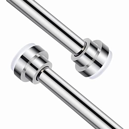 Image of Telescopic Tension Rod 125-220cm, Metal Shower Curtain Pole Extendable Room Divider, No Drilling, Adjustable Rail Hanging Bar for Bathtub Shower Stall Window Doorway Closet Wardrobe 1PC