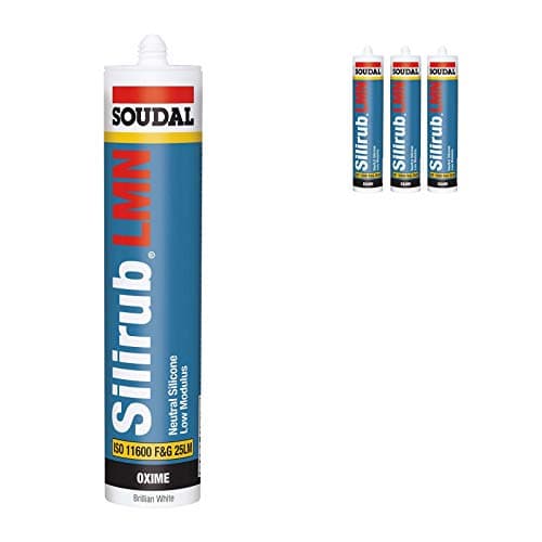 Image of Brilliant White Soudal Silicone Sealant Slirub LMN All Purpose External Low Modulus Neutral Cureal Low Modulus Neutral Cure