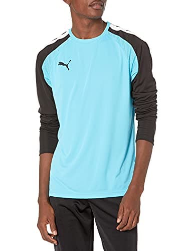 Image of PUMA Men's Team Pacer Goalkeeper Long Sleeve Jersey, Blue Atoll Black, Medium