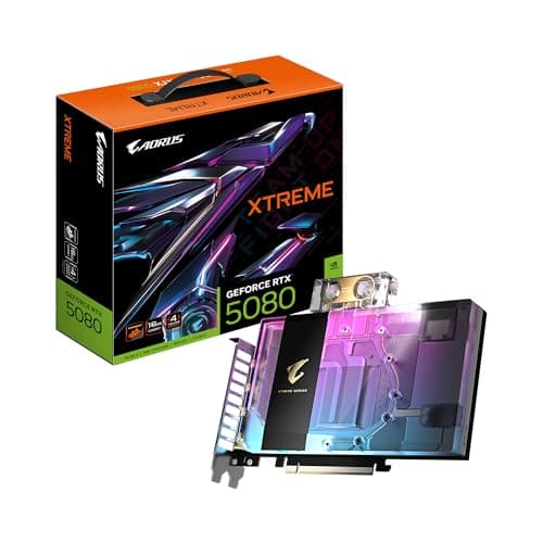 Image of Gigabyte AORUS GeForce RTX 5080 XTREME WATERFORCE WB 16G Graphics Card - 16GB GDDR7, 256bit, PCI-E 5.0, 2805MHz Core Clock, 3 x DP 2.1a, 1 x HDMI 2.1b, NVIDIA DLSS 4, GV-N5080AORUSX WB-16GD