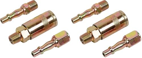 Image of Sealey ACX60 Air Tool Coupling Kit 1/4" BSP, Silver, 27 x 79 x 157 mm (Pack of 2)