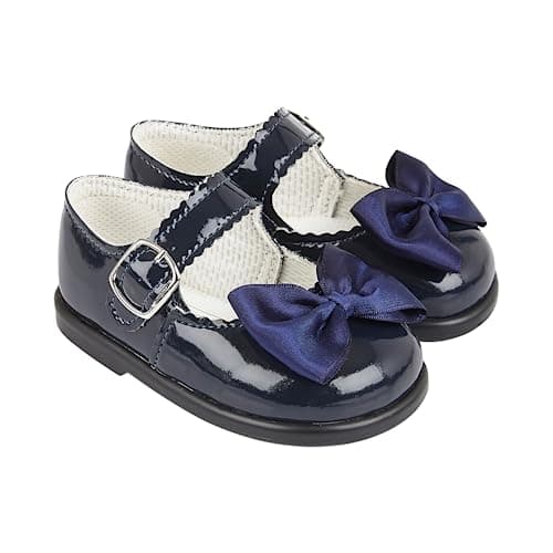 Image of EARLY DAYS Baypods, Toddler Shoes with Hard Sole, Baby Girls First Walking Shoes with Anti-Slip Sole, First Walkers, Made in England, Navy Patent, 5 UK Child
