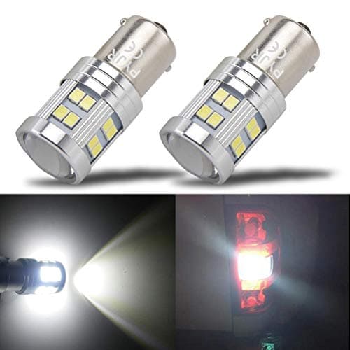 Image of P21w 1156 Ba15s Led Bulb Super Bright White 6000K, with Projector 6W DC10-30V For Backup, Reverse Lights, Stop Drl Lights, Turn Signal Light, Rv Lights (Pack Of 2)