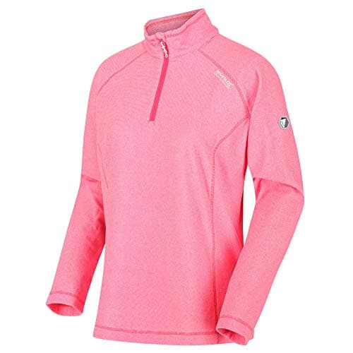 Image of Regatta Montes' Lightweight Half Zip Mini Stripe Micro Outdoors Summer Jacket Women, Neon Pink, 8