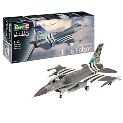 Image of Revell F-16 Falcon 50th Anniversary Plane Model Kit 1:32