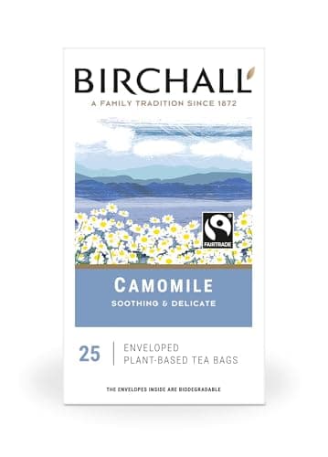 Image of Birchall Tea Bags, Camomile Tea Gift Set, Caffeine Free Tea Bursting with Full Flavour, Perfect Vegan Gifts, 25 Enveloped Plant-Based Tea Bags