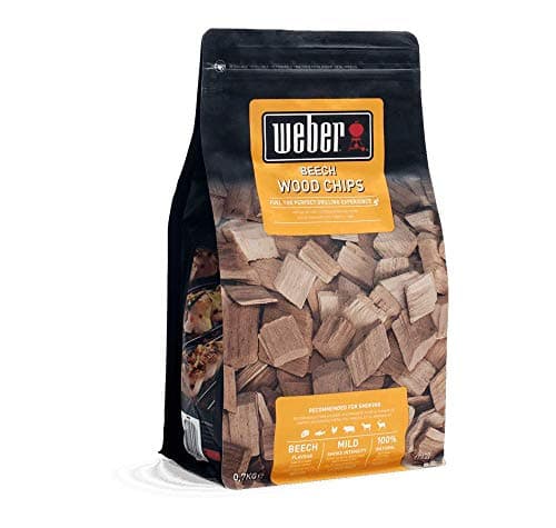 Image of Weber Beechwood Smoking Chips (700g Pack) - subtle, sweet aroma, ideal for cheese, vegetables, fish, poultry & pork, EU product, sustainably sourced, FSC certified wood (17622)