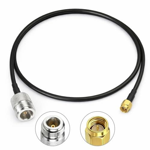 Image of Flomiara N Female to SMA Male Coaxial Cable 60cm RG58 50 Ohm RF Cable, N Type to SMA Adapter Cable Low Loss Antenna Extension Lead for WiFi Router, 4G 5G LTE Antenna, Ham Radio, Signal Booster