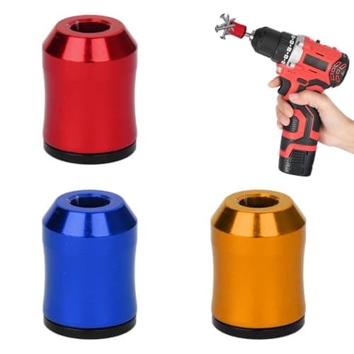Image of 3Pcs Magnetic Bit Holder for Drill Bit, Universal Screwdriver Head Magnetic Ring for 1/4 Inch Hex Screwdriver Bits, Strong Screw Holder for Home Repair & Cabinetry, Magnetic Tool Accessory