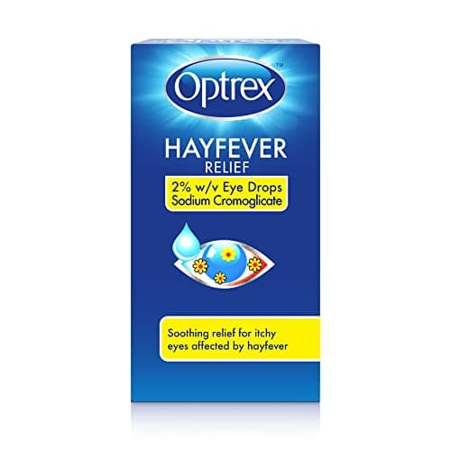 Image of Optrex Hayfever Relief, 2% w/v Eye Drops Sodium Cromoglicate, Clinically Proven, 10ml each, Relieves Symptoms of Eye Allergy, Works Instantly